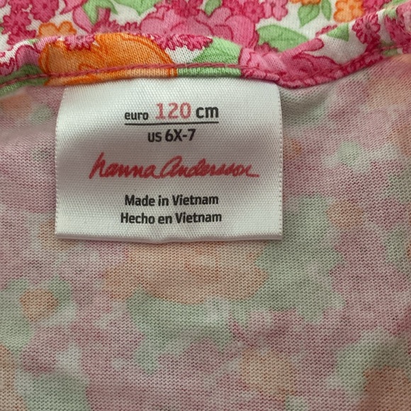 Hanna Andersson Gorgeous Pink Floral Ruffle Spring Shift Dress 6-7 EUC - Picture 4 of 5